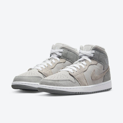 Men's Air Jordan 1 Mid 'Grey Fleece' Shoes