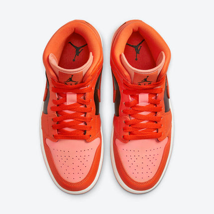 Men's Air Jordan 1 Mid 'Orange Black' Shoes