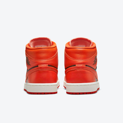 Men's Air Jordan 1 Mid 'Orange Black' Shoes