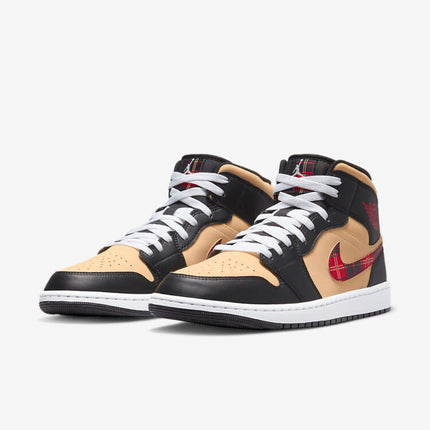Men's Air Jordan 1 Mid 'Tartan Swoosh' Shoes