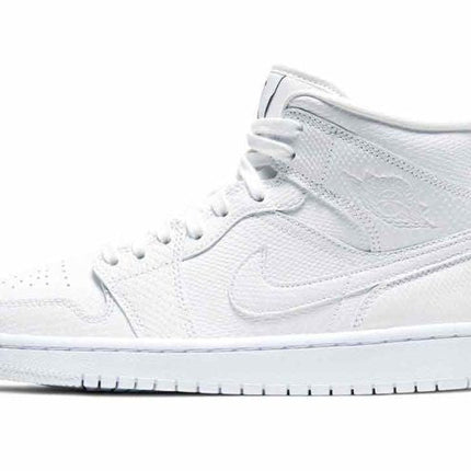 Men's Air Jordan 1 Mid 'White Snakeskin' Shoes