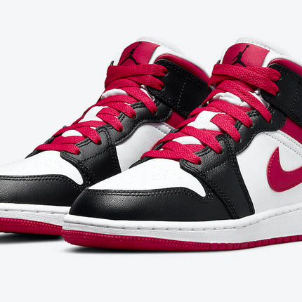 Men's Air Jordan 1 Mid 'White, Black, and Red' Shoes