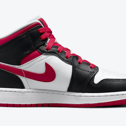 Men's Air Jordan 1 Mid 'White, Black, and Red' Shoes