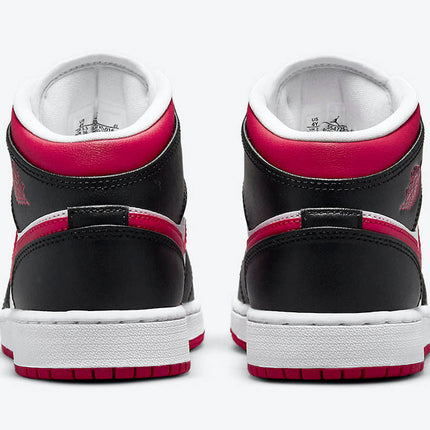 Men's Air Jordan 1 Mid 'White, Black, and Red' Shoes
