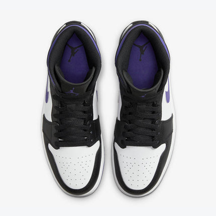 Men's Air Jordan 1 Mid 'White Black-Court Purple' Shoes