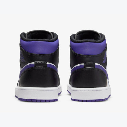 Men's Air Jordan 1 Mid 'White Black-Court Purple' Shoes