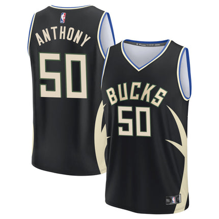 Cole Anthony Milwaukee Bucks 2025 Fast Break Statement Edition Jersey - Black