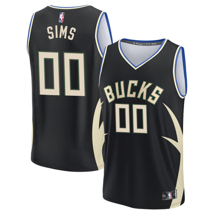 Jericho Sims Milwaukee Bucks 2025 Fast Break Statement Edition Jersey - Black