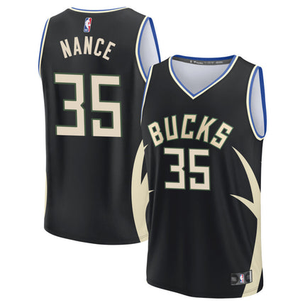 Pete Nance Milwaukee Bucks 2025 Fast Break Statement Edition Jersey - Black