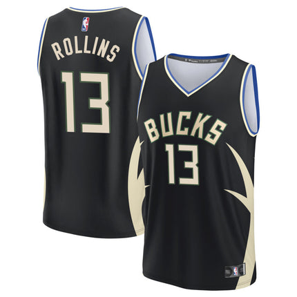 Ryan Rollins Milwaukee Bucks 2025 Fast Break Statement Edition Jersey - Black