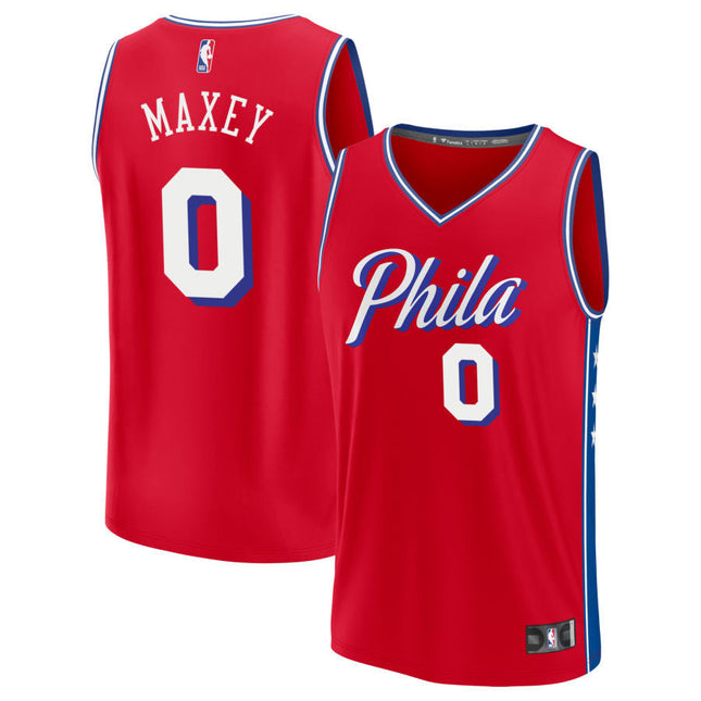 Tyrese Maxey Philadelphia 76ers 2025 Fast Break Statement Edition Jersey - Red