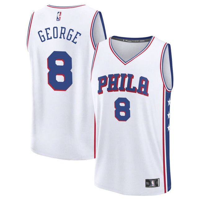 Paul George Philadelphia 76ers 2025 Fast Break Association Edition Jersey - White