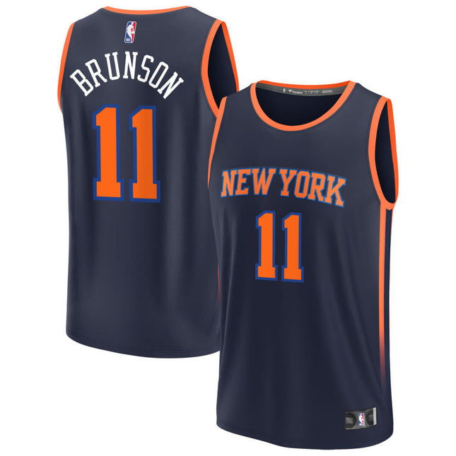 Jalen Brunson New York Knicks 2025 Fast Break Statement Edition Jersey - Navy