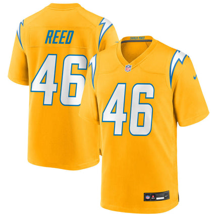 Nikko Reed Los Angeles Chargers 2025 Alternate Charger Power Game Jersey - Gold