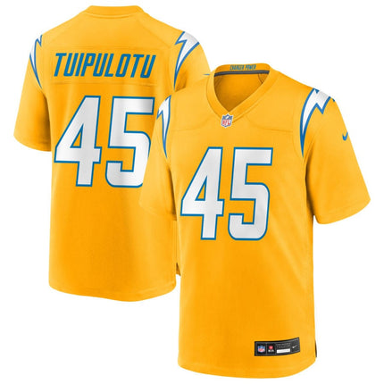 Tuli Tuipulotu Los Angeles Chargers 2025 Alternate Charger Power Game Jersey - Gold
