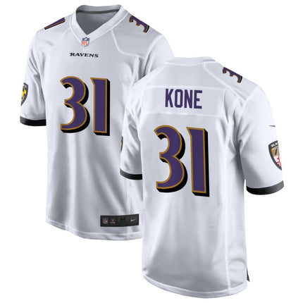 Bilhal Kone Baltimore Ravens 2025 Game Jersey - White