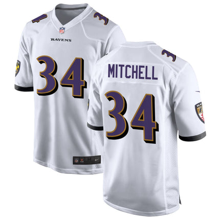 Keaton Mitchell Baltimore Ravens 2025 Game Jersey - White