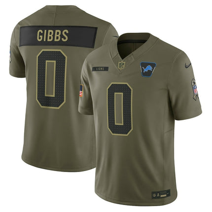 Jahmyr Gibbs Detroit Lions 2025 Salute to Service Limited Jersey - Olive