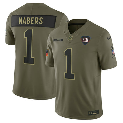 Malik Nabers New York Giants 2025 Salute to Service Limited Jersey - Olive