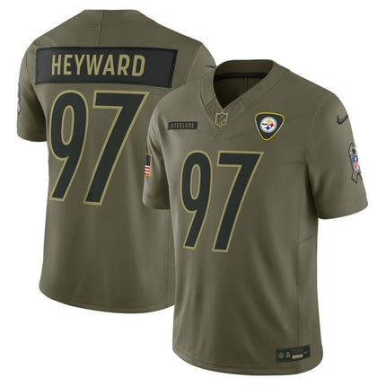 Cam Heyward Pittsburgh Steelers 2025 Vapor F.U.S.E. Limited Salute to Service Jersey - Olive
