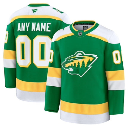 Custom Name Minnesota Wild 2025 Alternate Premium Jersey - Green
