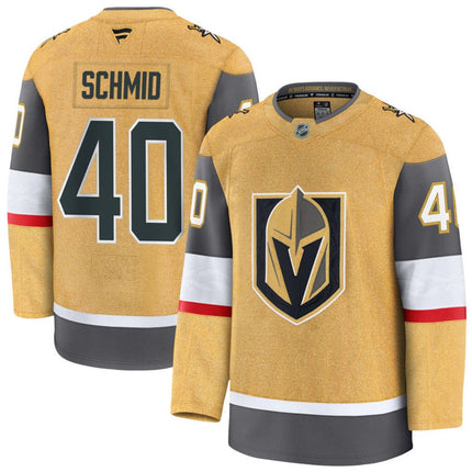 Akira Schmid Vegas Golden Knights 2025 Home Premium Jersey - Gold