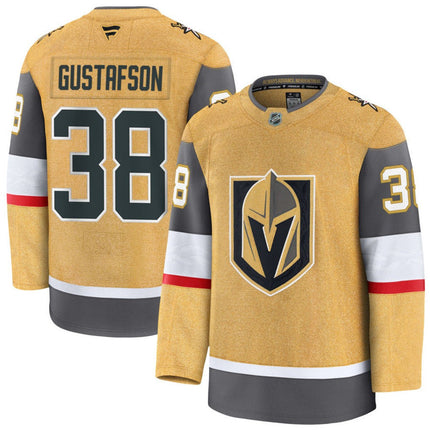 Jordan Gustafson Vegas Golden Knights 2025 Home Premium Jersey - Gold