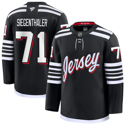 Jonas Siegenthaler New Jersey Devils 2025 Alternate Premium Jersey - Black