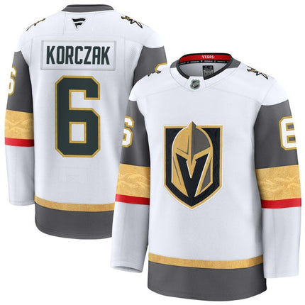 Kaedan Korczak Vegas Golden Knights 2025 Away Premium Jersey - White