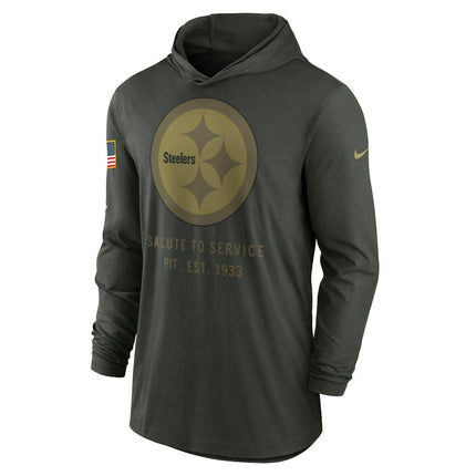 Pittsburgh Steelers 2025 Salute to Service Sideline Dri-FIT Lightweight Hooded Pullover - Forest Green