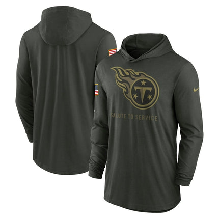 Tennessee Titans 2025 Salute to Service Sideline Dri-FIT Lightweight Hooded Pullover - Forest Green