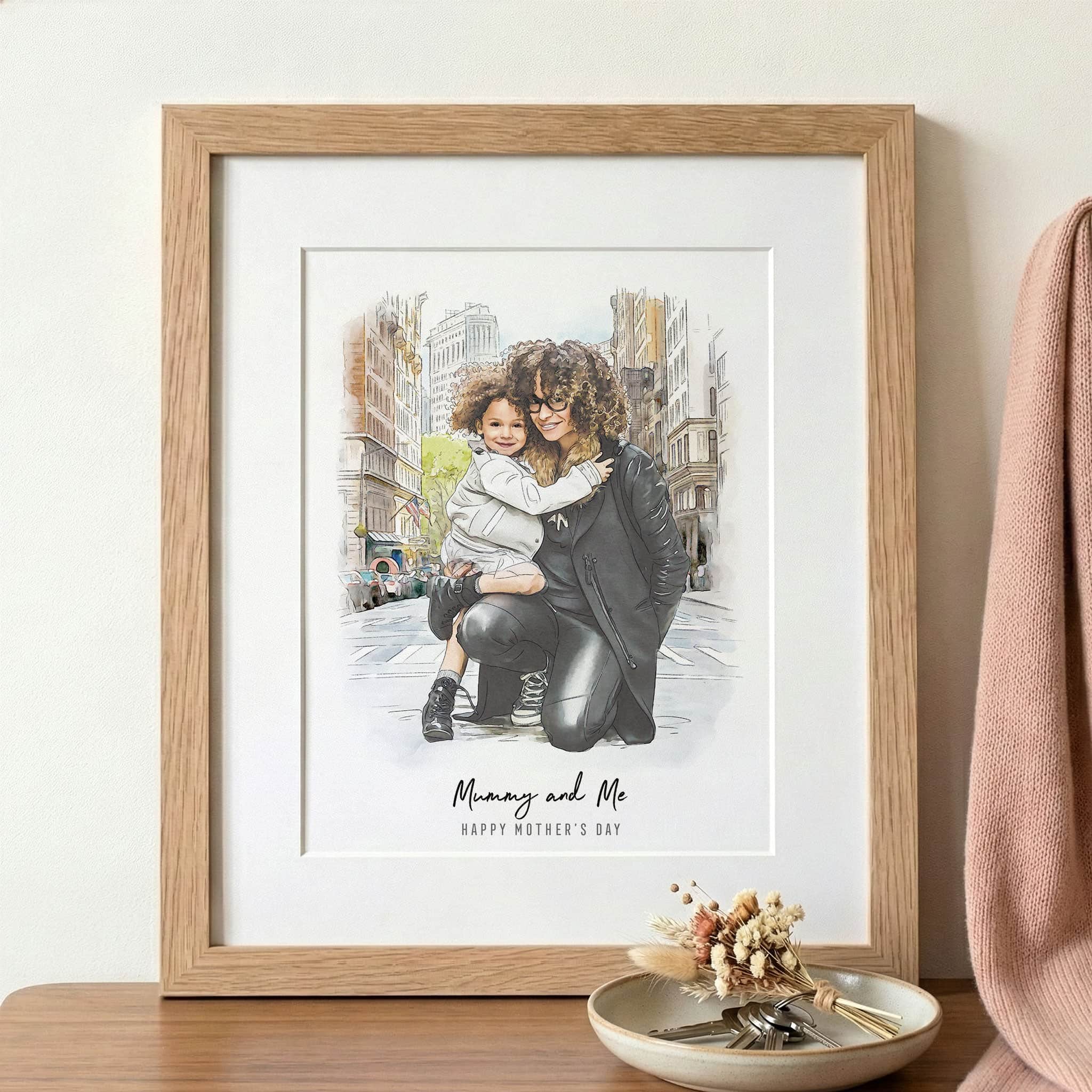 Mummy and Me Illustration - Custom Portrait Art