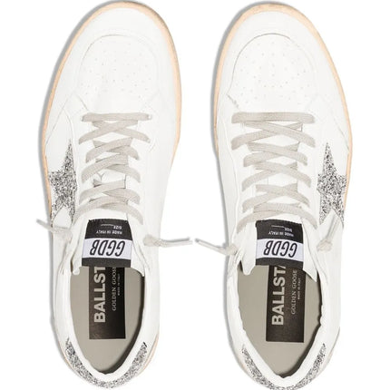 Men's Golden Goose Ball Star Gold Laminated White Sneakers