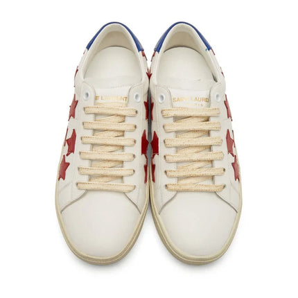 Men's Saint Laurent Court Classic SL06 Red Stars Sneakers