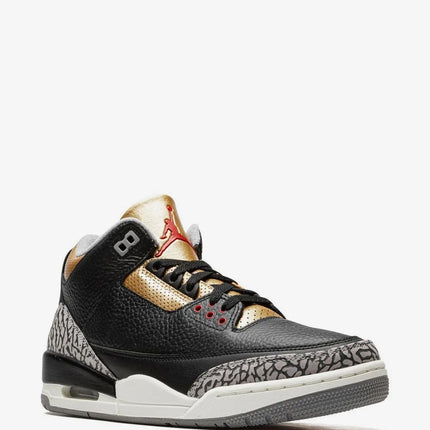 Men's Nike Air Jordan 3 Black Gold Shoes