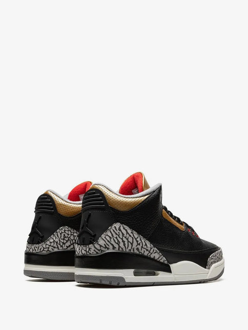 Men's Nike Air Jordan 3 Black Gold Shoes