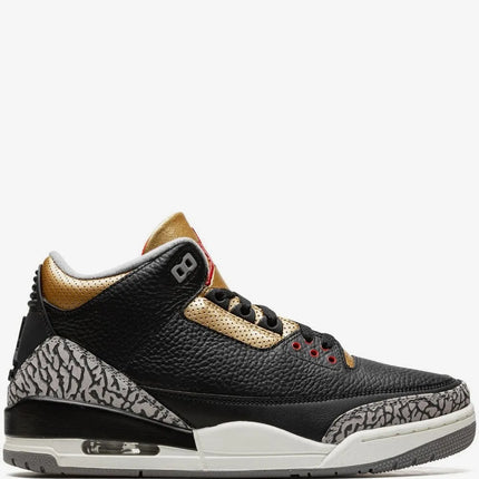 Men's Nike Air Jordan 3 Black Gold Shoes