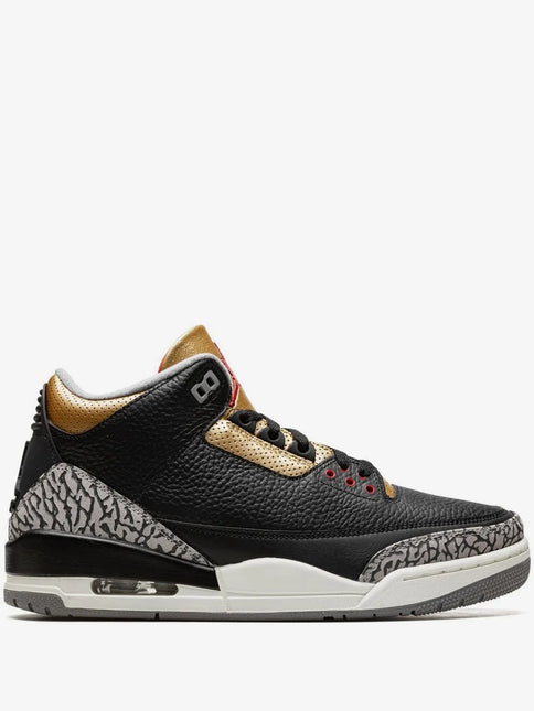 Men's Nike Air Jordan 3 Black Gold Shoes
