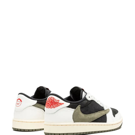 Men's Travis Scott x Air Jordan 1 Retro Low  ‘Black White Olive Green' Shoes