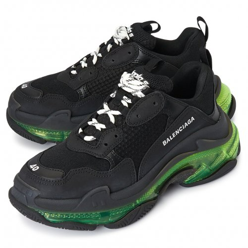 Men's Balenciaga Triple S  Black Yellow Fluo Sneakers
