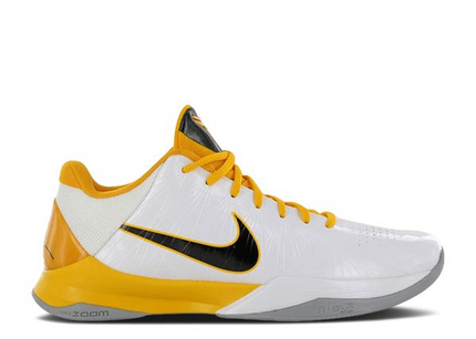 Men's Nike Kobe 5 White Black Del Sol Shoes