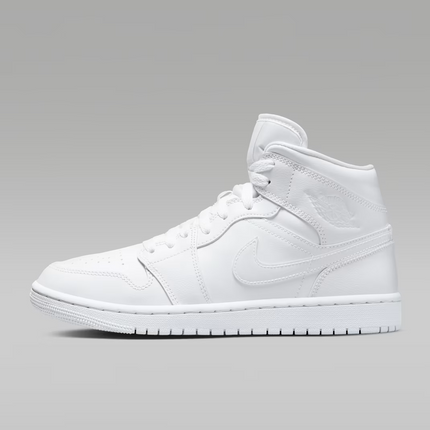 Men's Nike Air Jordan 1  Mid Triple White Shoes