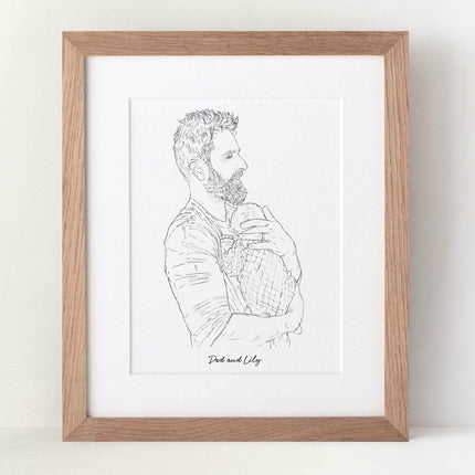 Daddy Line Portrait - Custom Portrait Art