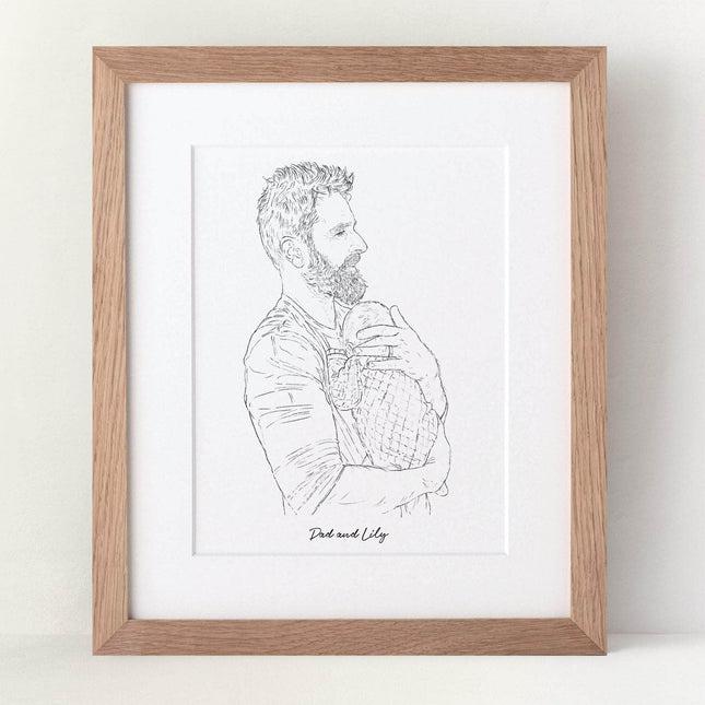 Daddy Line Portrait - Custom Portrait Art