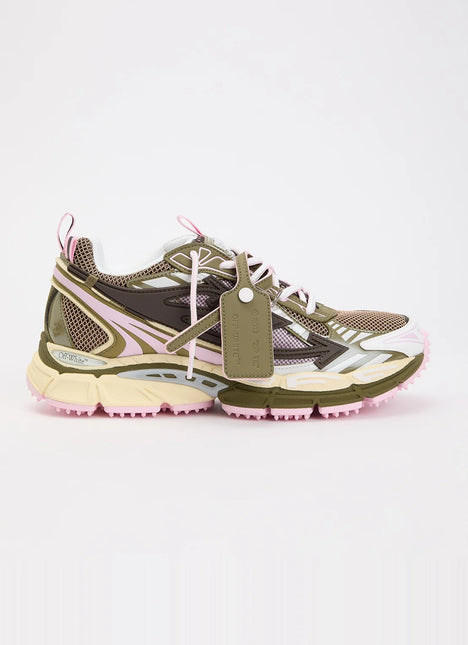 Men's Off-White Be Right Back Sneaker Met Mesh Details In Pink Green