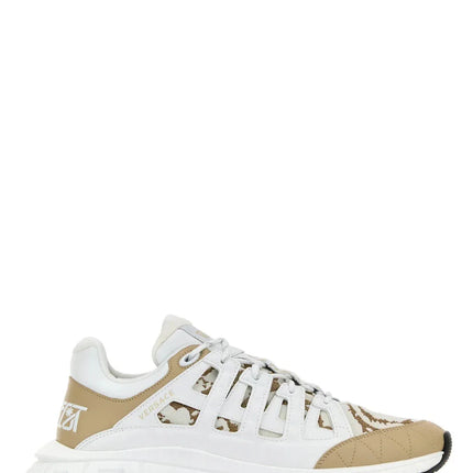 Men's Versace Men's Trigreca Lace Up Barocco Print White Sneakers