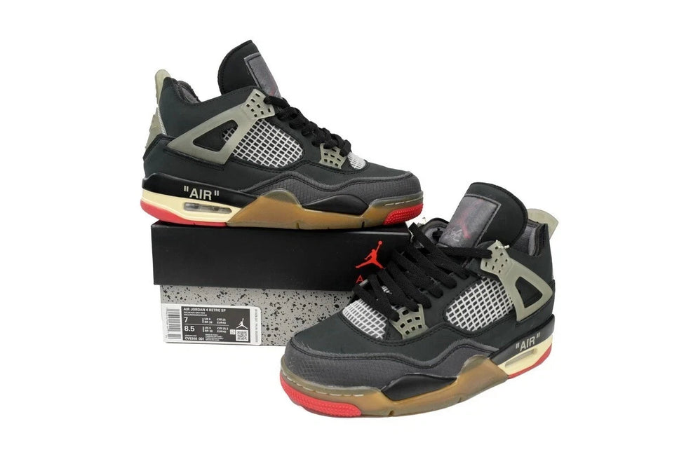 Men's OFF-WHITE x Air Jordan 4 Bred Shoes