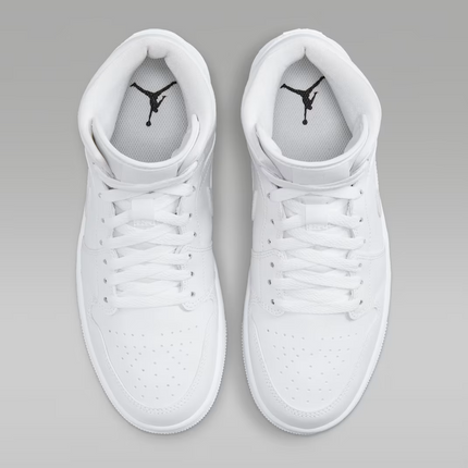 Men's Nike Air Jordan 1  Mid Triple White Shoes