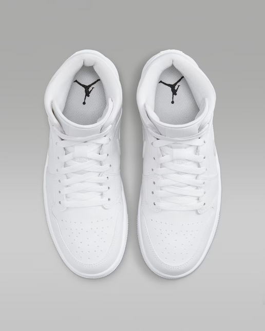 Men's Nike Air Jordan 1  Mid Triple White Shoes