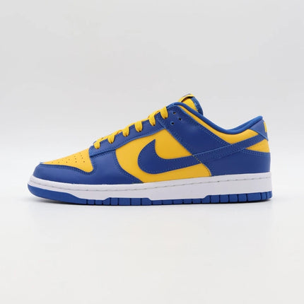 Men's Nike Dunk Low Blue Jay and University Gold UCLA Navy Blue  Shoes